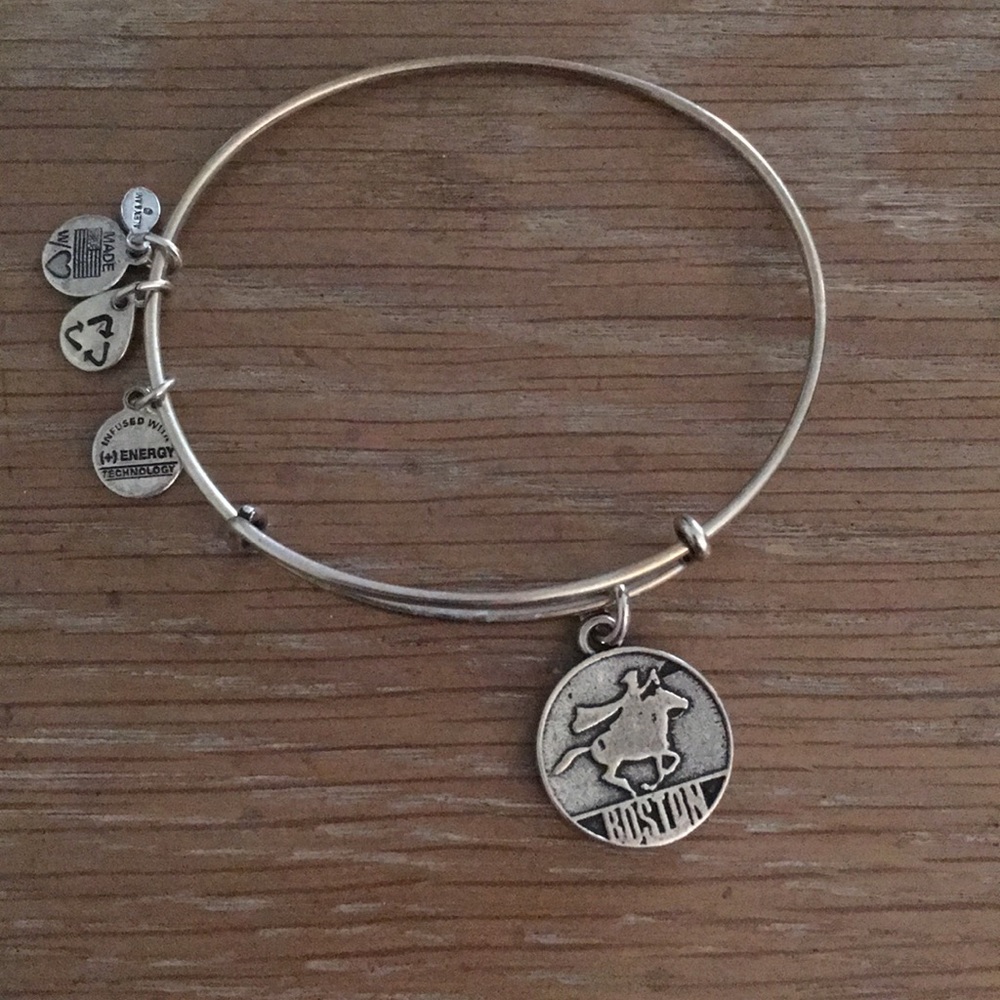 Alex and Ani Boston charm in silver finish